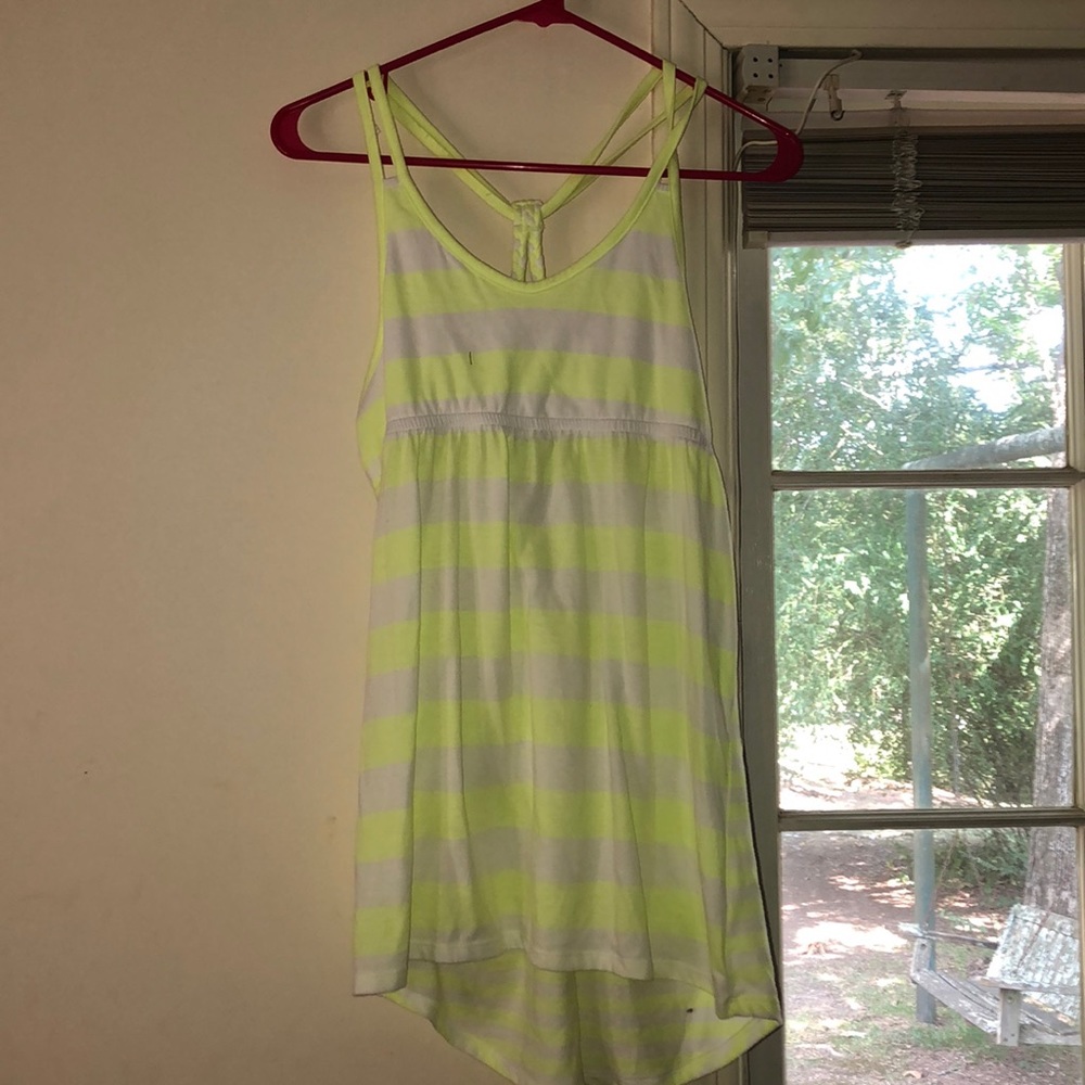 cute yellow and white tank top